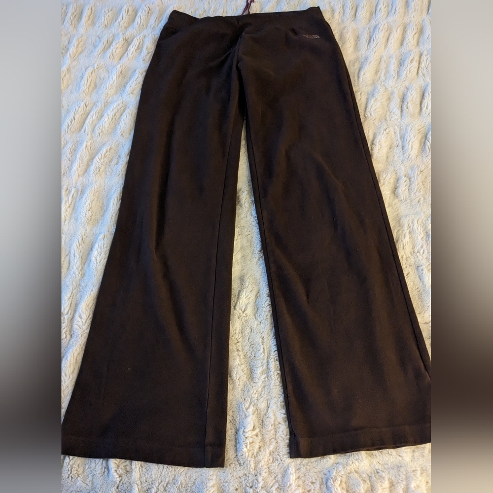 The North Face brown fleece flare pants